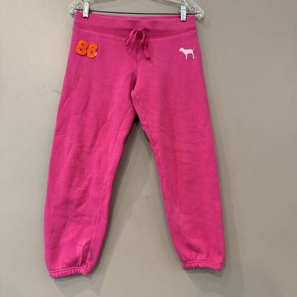 Victorias Secret VS PINK Vintage Y2K Sweatpants Joggers Dog Pup Logo XS Spellout - Picture 1 of 13